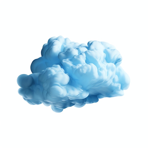 Foto nubes azules en una ilustración de fondo blanco