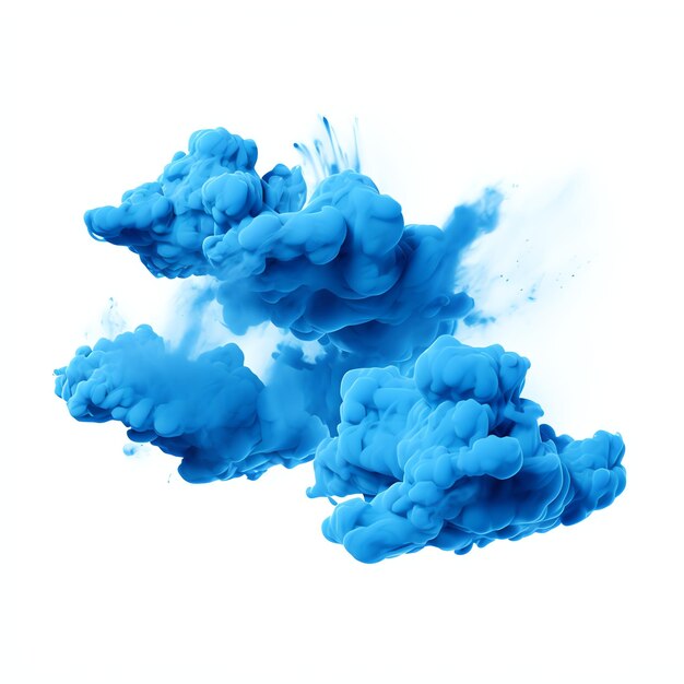 Foto nubes azules en una ilustración de fondo blanco