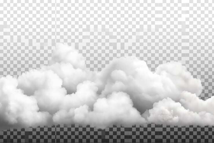 Nubes blancas aisladas en un fondo negro dramático siluetas de nubes minimalistas nubes blancas contra