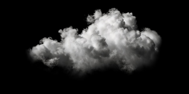 Nubes blancas aisladas sobre fondo negro nubes puestas sobre fondo negro