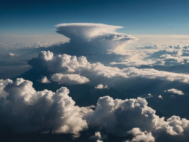 Foto nubes blancas con el cielo azul en el fondo