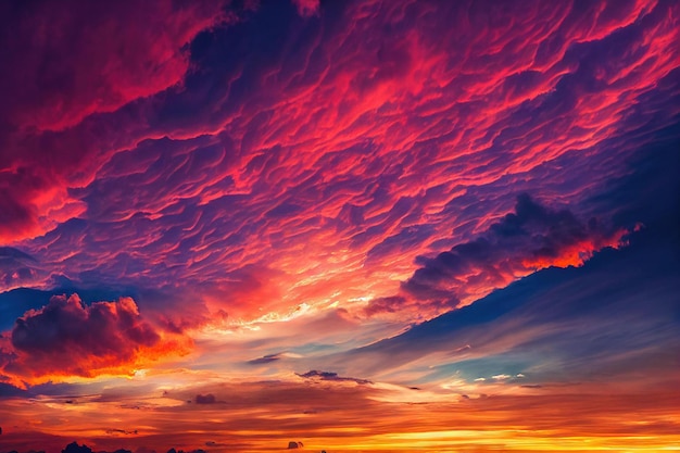 Nubes blancas contra el fondo del cielo dramático del amanecer azul creado con ai generativo