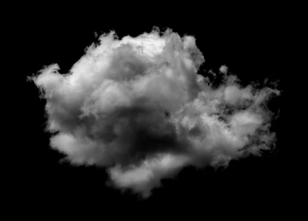 nubes blancas para el diseño sobre fondo negro de elementos aislados.