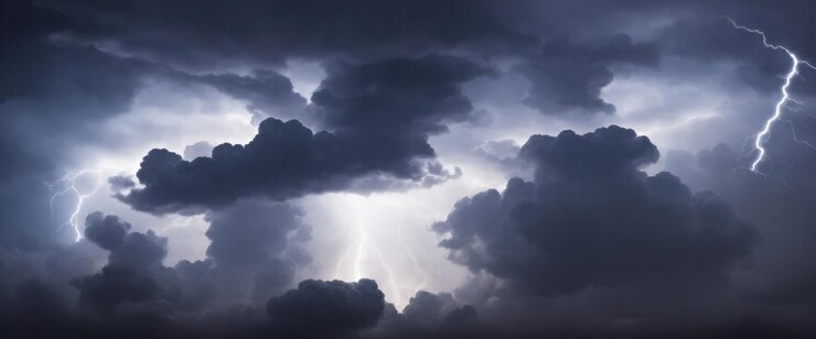 Foto nubes blancas de fondo tormenta eléctrica en una nube para un concepto de energía