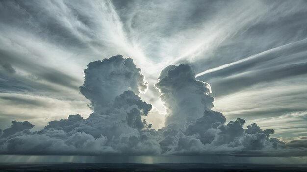 Nubes blancas y grises