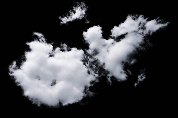 nubes blancas mullidas aisladas sobre un fondo negro clipart