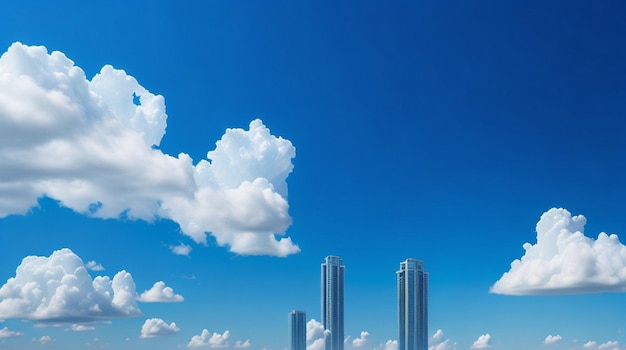 Nubes blancas sobre el cielo azul y el fondo del mar