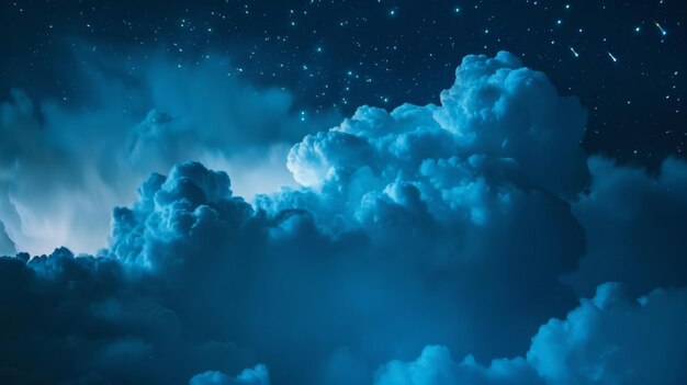 Foto las nubes brillantes del cielo nocturno un recordatorio para apreciar la belleza del mundo incluso en el