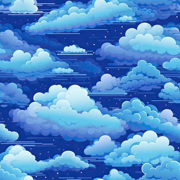 nubes cielo azul pixel art patrones sin fisuras