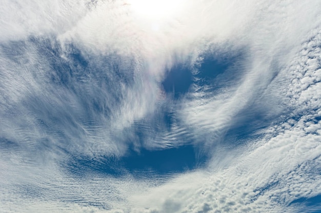 Nubes de cielo con forma de ojos de diablo.