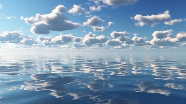 Nubes y cielo en el océano.