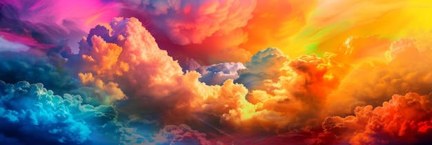 Foto nubes de colores brillantes