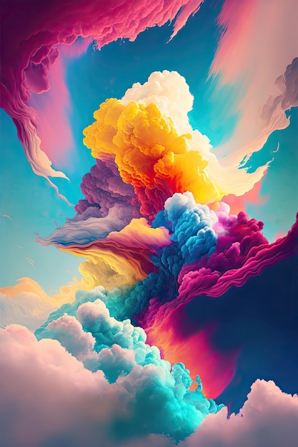 Nubes de colores en el cielo