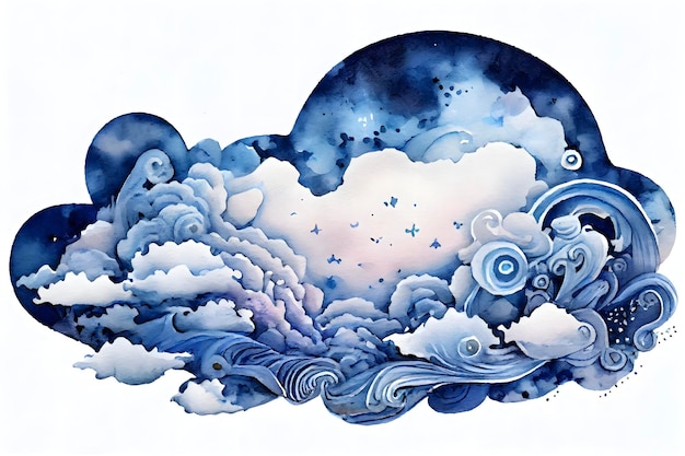 Nubes cósmicas azules caprichosas