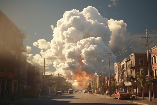 Nubes de cumulonimbus en entornos urbanos