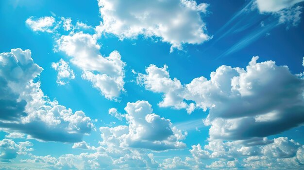 Foto las nubes escénicas en un brillante día de primavera disfruta de la vista de las nubes ligeras y ventiladas en el azul
