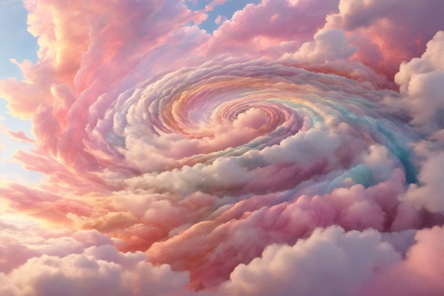 Nubes espirales pastel Nubes de fondo Nubes de algodón caramelo Nubes de espiral pastel Nube de fondo nubes de ensueño Nubes de fantasía Nubes de IA generativas