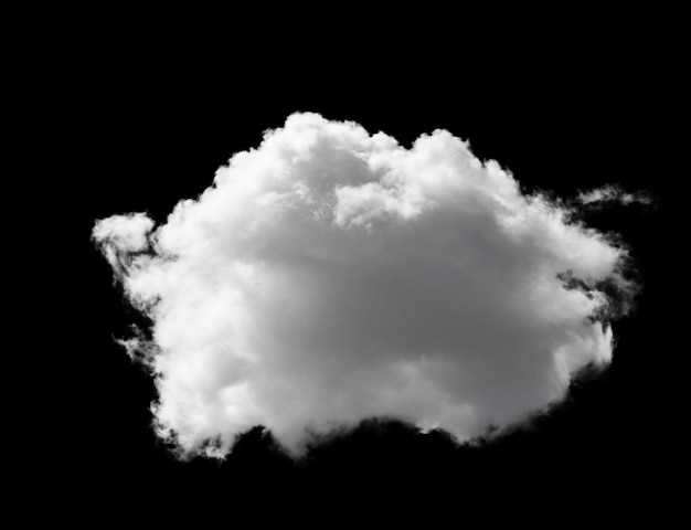nubes esponjosas blancas aisladas en un fondo negro, imágenes prediseñadas