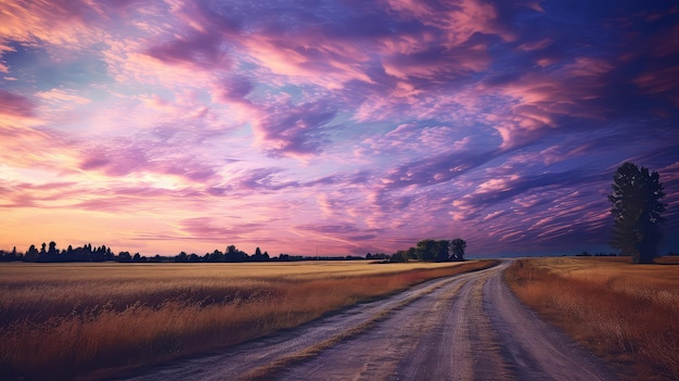 Nubes en el fondo de la carretera del cielo