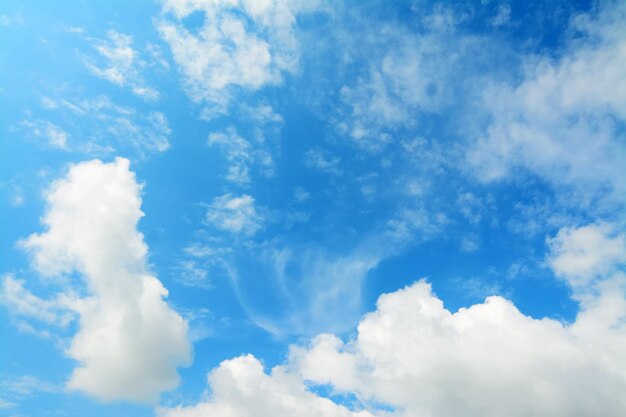 Nubes mullidas y cielo azul