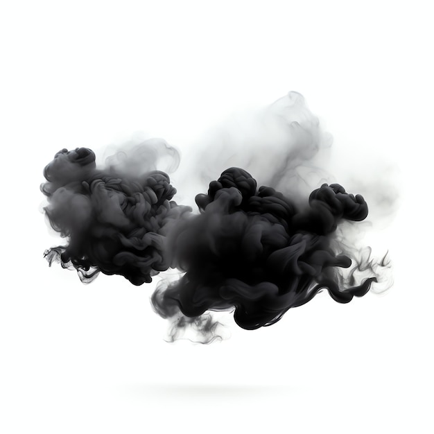 Foto nubes negras en una ilustración de fondo blanco