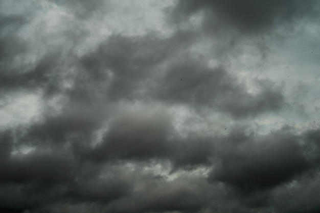 Nubes negras y tormenta lluviosa en muy mal tiempo.