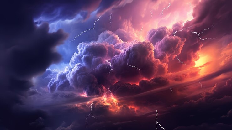 Nubes oscuras y relámpagos Generative ai