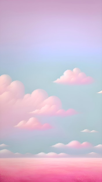 Nubes rosadas en un cielo azul