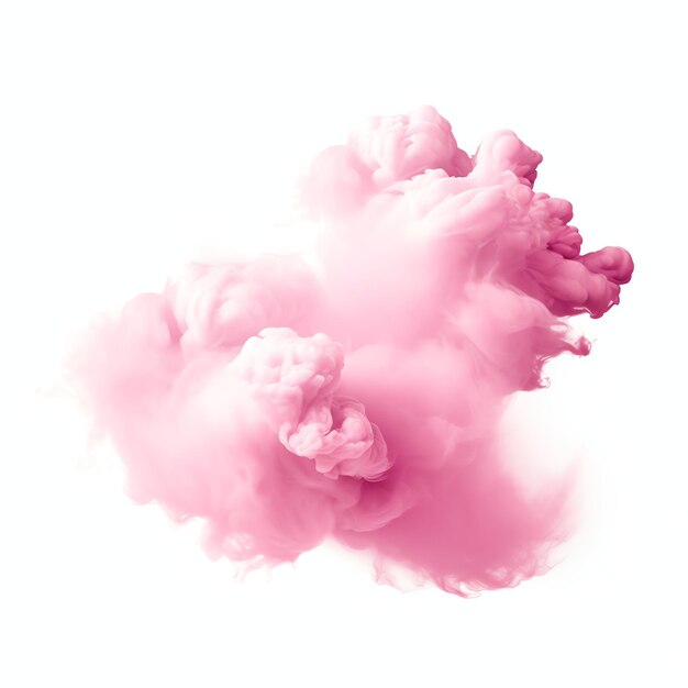 Foto nubes rosadas en una ilustración de fondo blanco