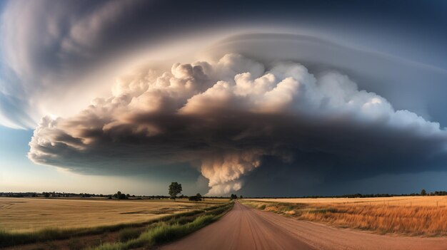 nubes sobre un campo