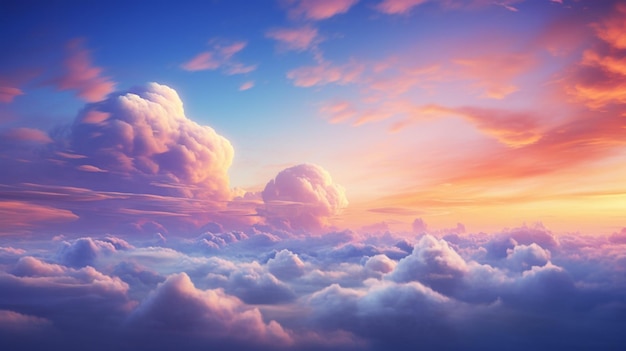 Foto nubes sobre el colorido fondo del cielo