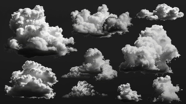 Nubes sobre fondo negro Elementos de diseño