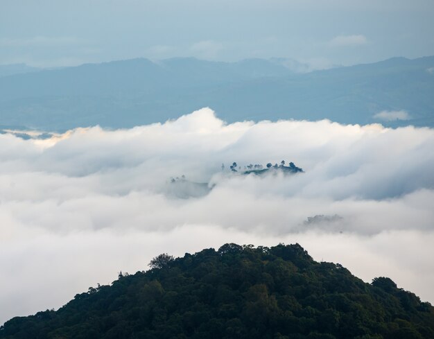 nubes sobre las montañas