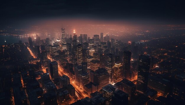 Nubes de tiempo sobre la ciudad Nubes de tempo sobre la ciudad por la noche Ciudad por la noche IA generativa