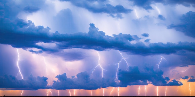 Nubes de tormenta con relámpagos en la noche