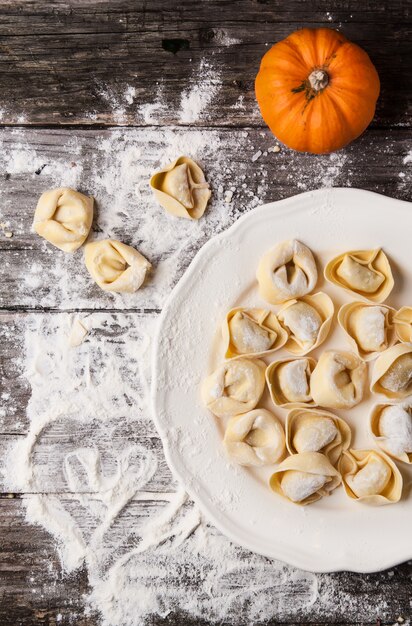 Nudelravioli mit Kürbis