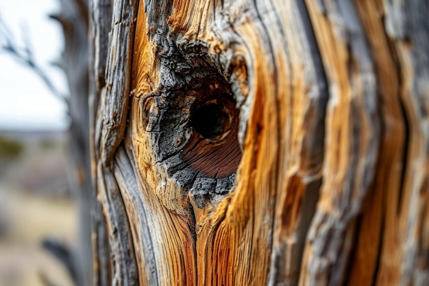 Foto nudo de árbol en una tabla de madera vertical