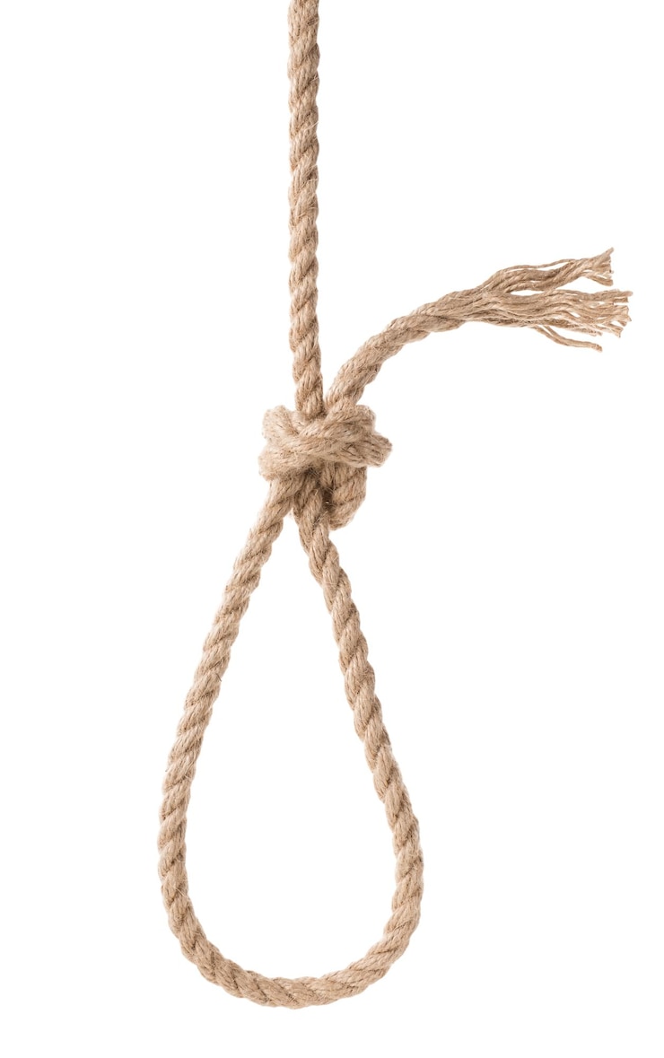 Foto nudo de cuerda aislado sobre un fondo blanco.