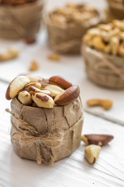 Nueces de Brasil closeup