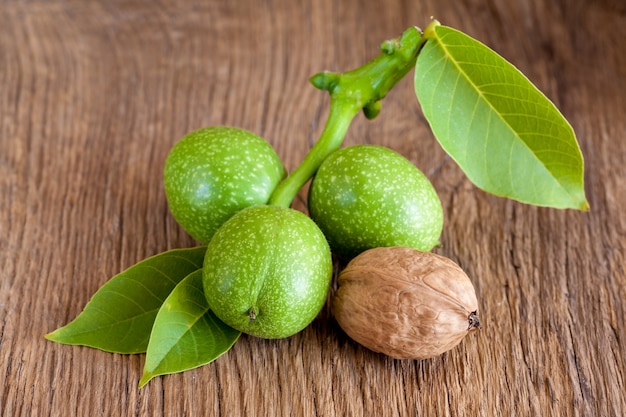 Nueces jóvenes y viejas