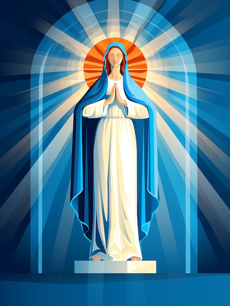 Foto nuestra señora de la gracia bendita virgen maría vector plano