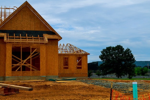 Foto una nueva casa en construcción en new jersey usa