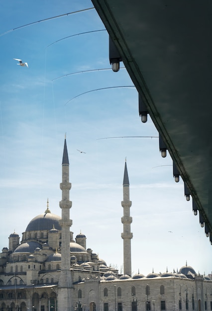 Nueva Mezquita y Puente de Gálata en Estambul, Turquía