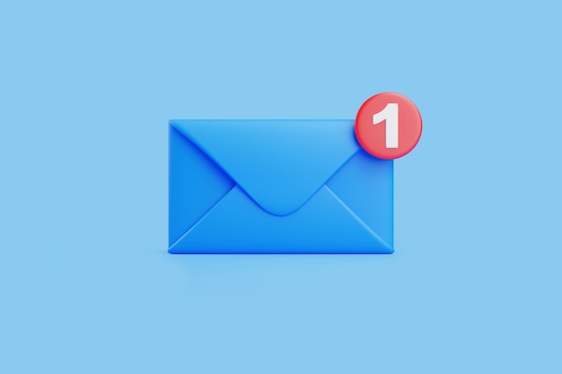 Nueva notificación de mensaje en el sobre azul