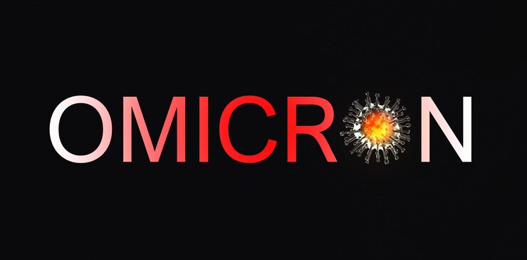 Foto nueva variante de coronavirus omicron b.1.1.529. representación 3d, ilustración 3d. pandemia de covid-19.