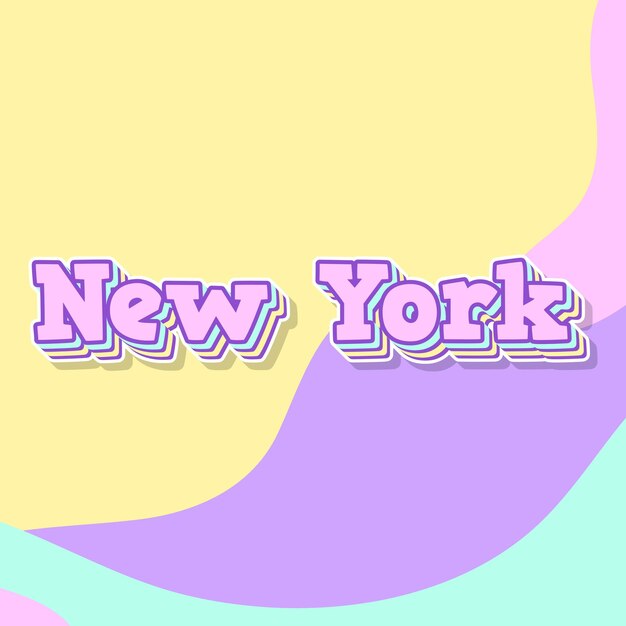 Nueva York tipografía diseño 3D texto lindo palabra cool foto de fondo jpg