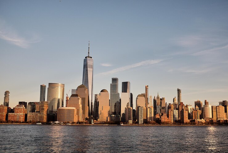 Foto nueva york vista desde otra parte del río hudson