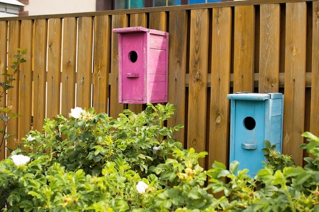 Nuevas casas de pájaros coloridas en estilo vintage Haz tú mismo nidos de pájaros hechos a mano