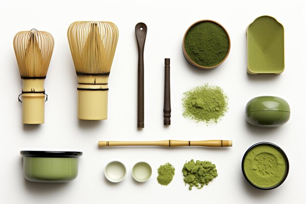 Foto nueve artículos de matcha