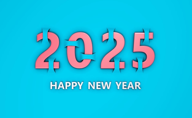 Nuevo año 2025 Concepto de diseño creativo Imagen renderizada en 3D